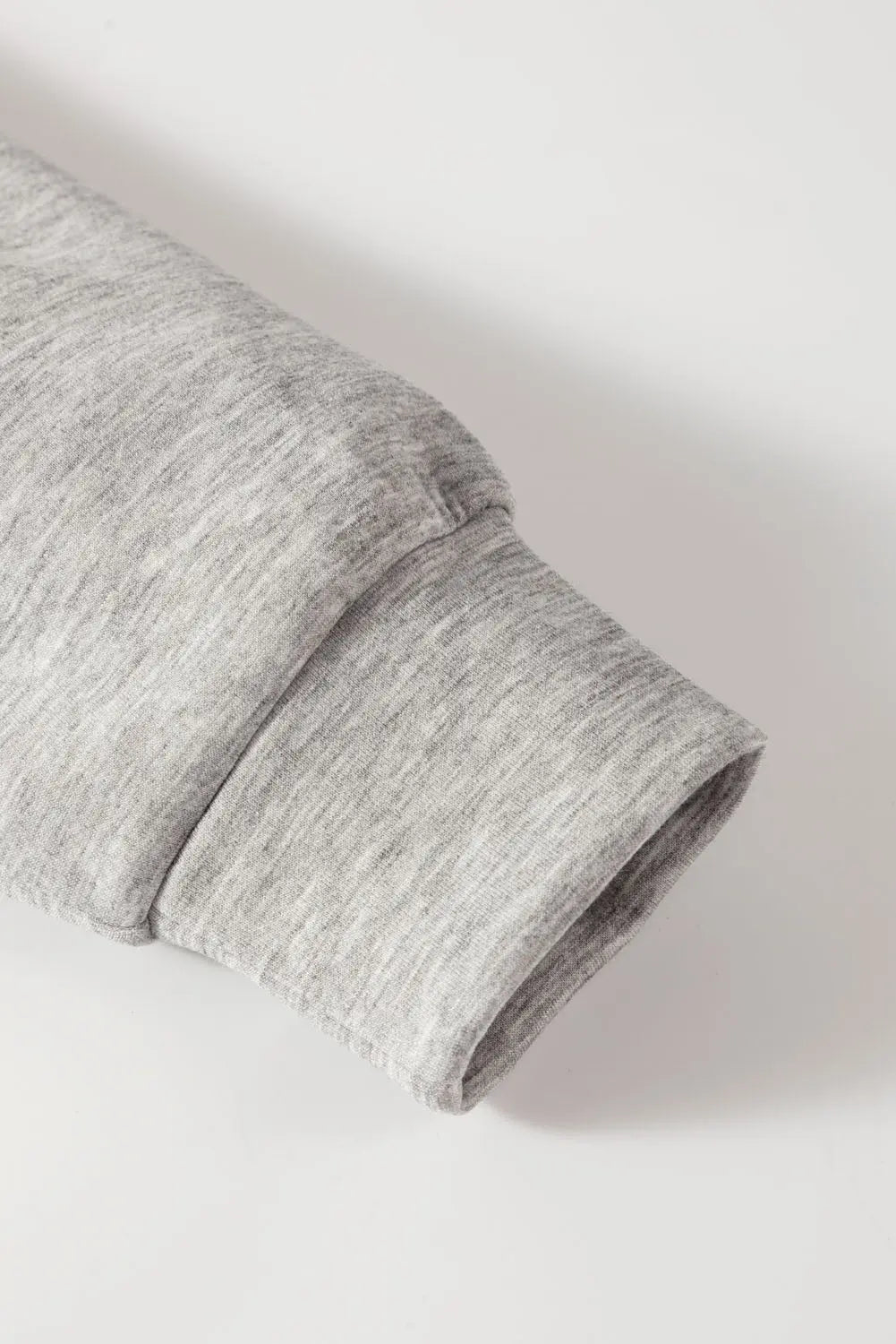 Light Grey Solid Zip Sailor Collar Pullover Athleisure Sweatpants 2pcs Set