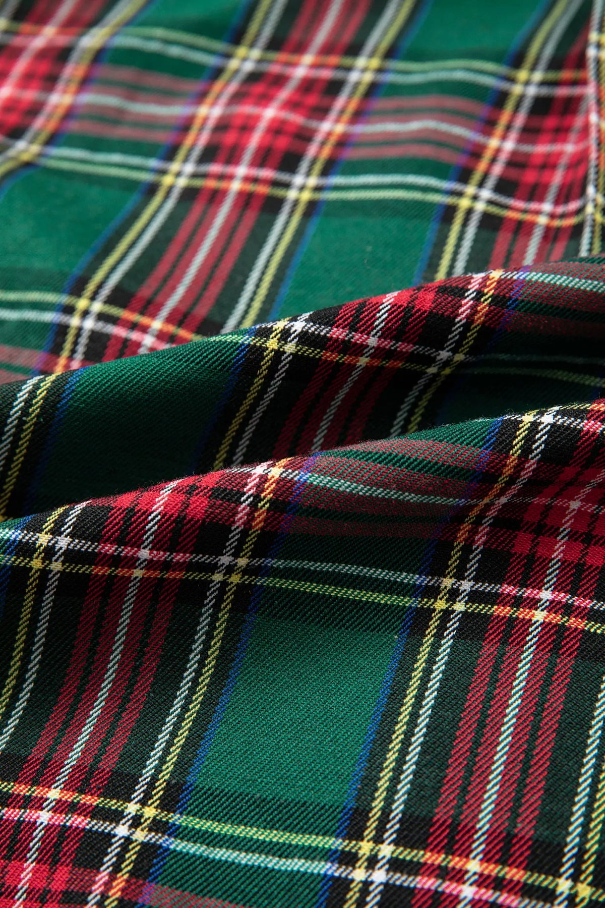 Green Plaid Long Sleeve Shift Plus Size Shirt