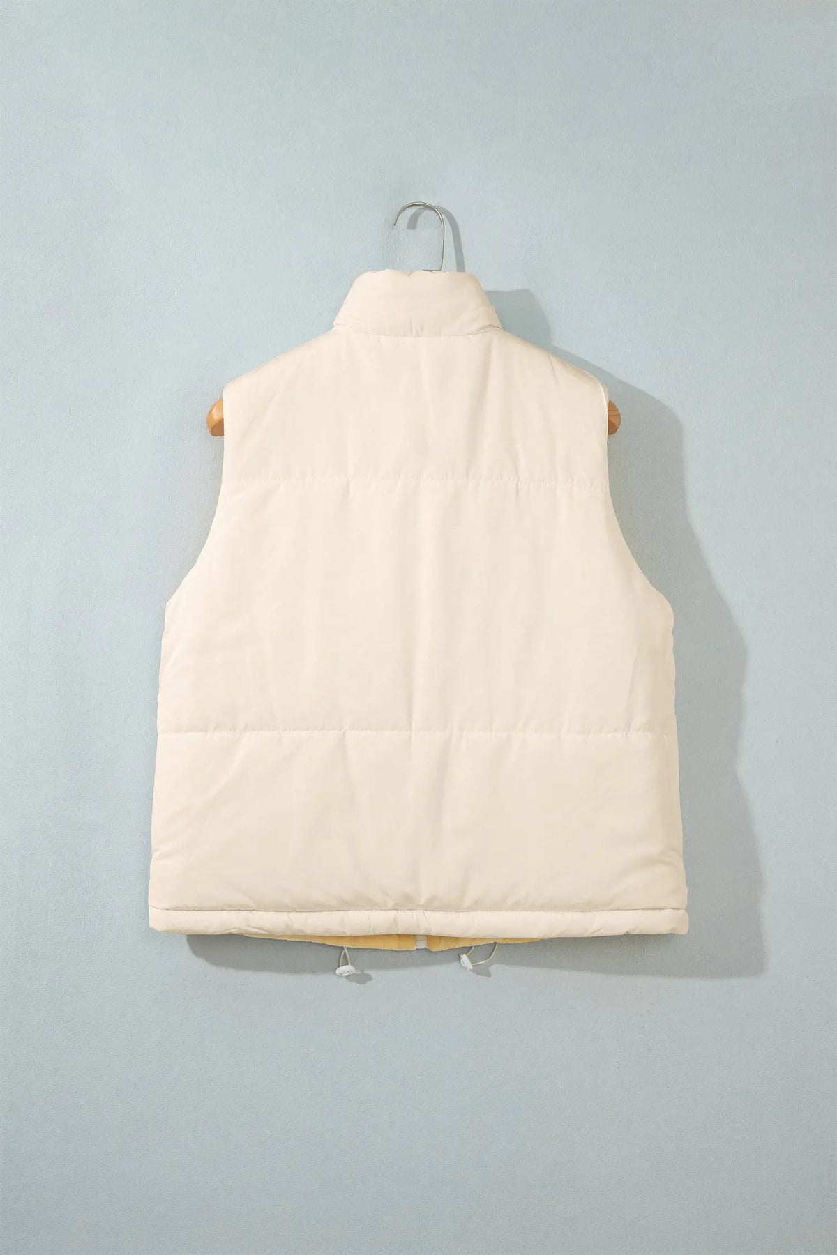 Parchment Reversible Double Wear Contrast Color Stand Neck Zip Pocket Quilted Vest