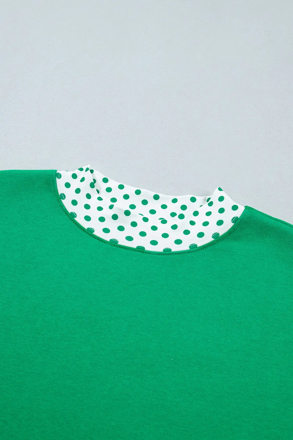 Polka Dot Trim Baggy Pullover 2pcs Short Set
