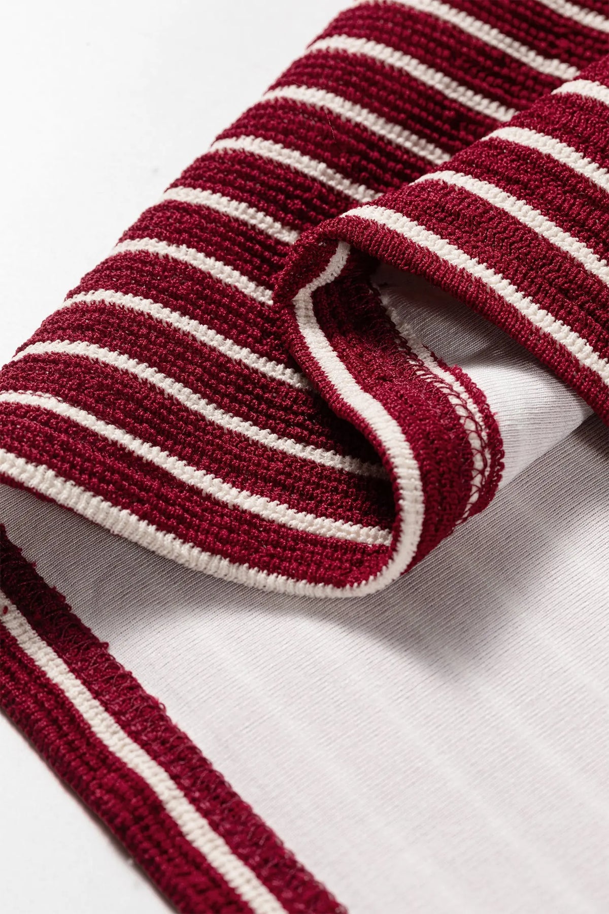 Red Stripe Drop Shoulder Long Sleeve Top