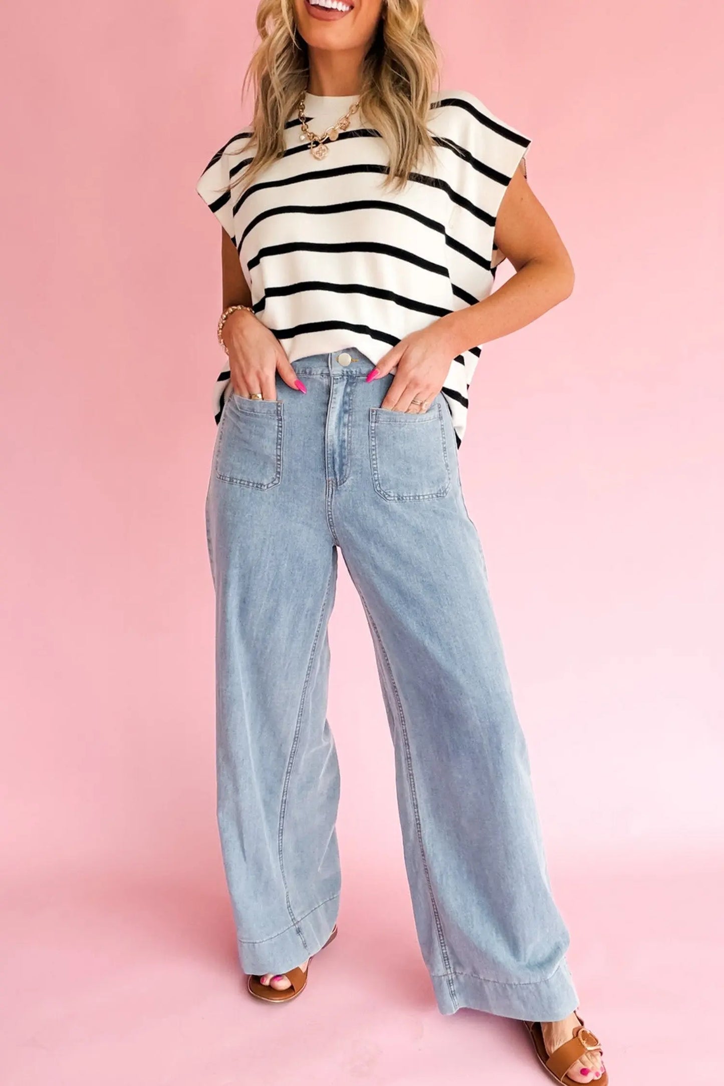 Beau Blue Solid Full-Length Regular Pocket Detail Wholesale Denim Jeans