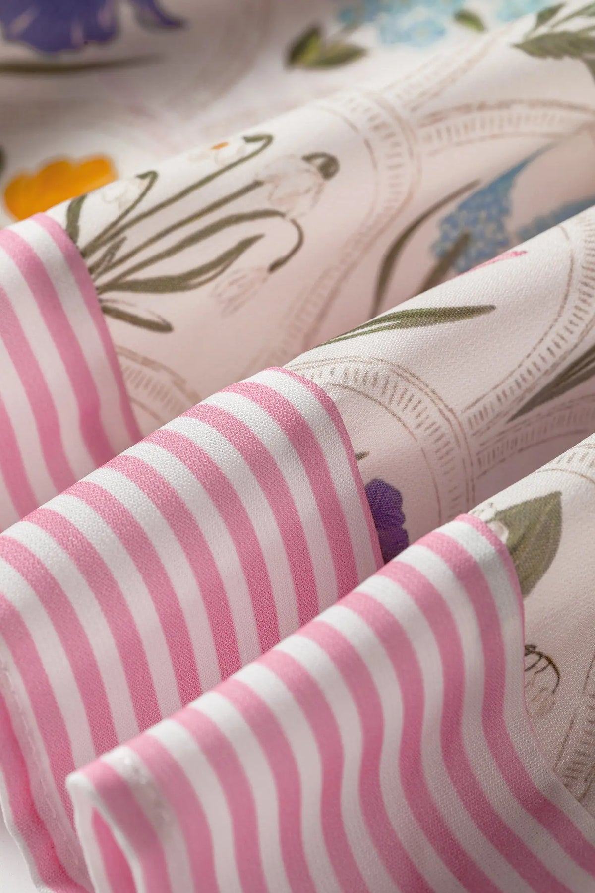Multicolour Floral Print Striped Detail Knot Straps Maxi Dress striped trim detail view · nz-alt-v1