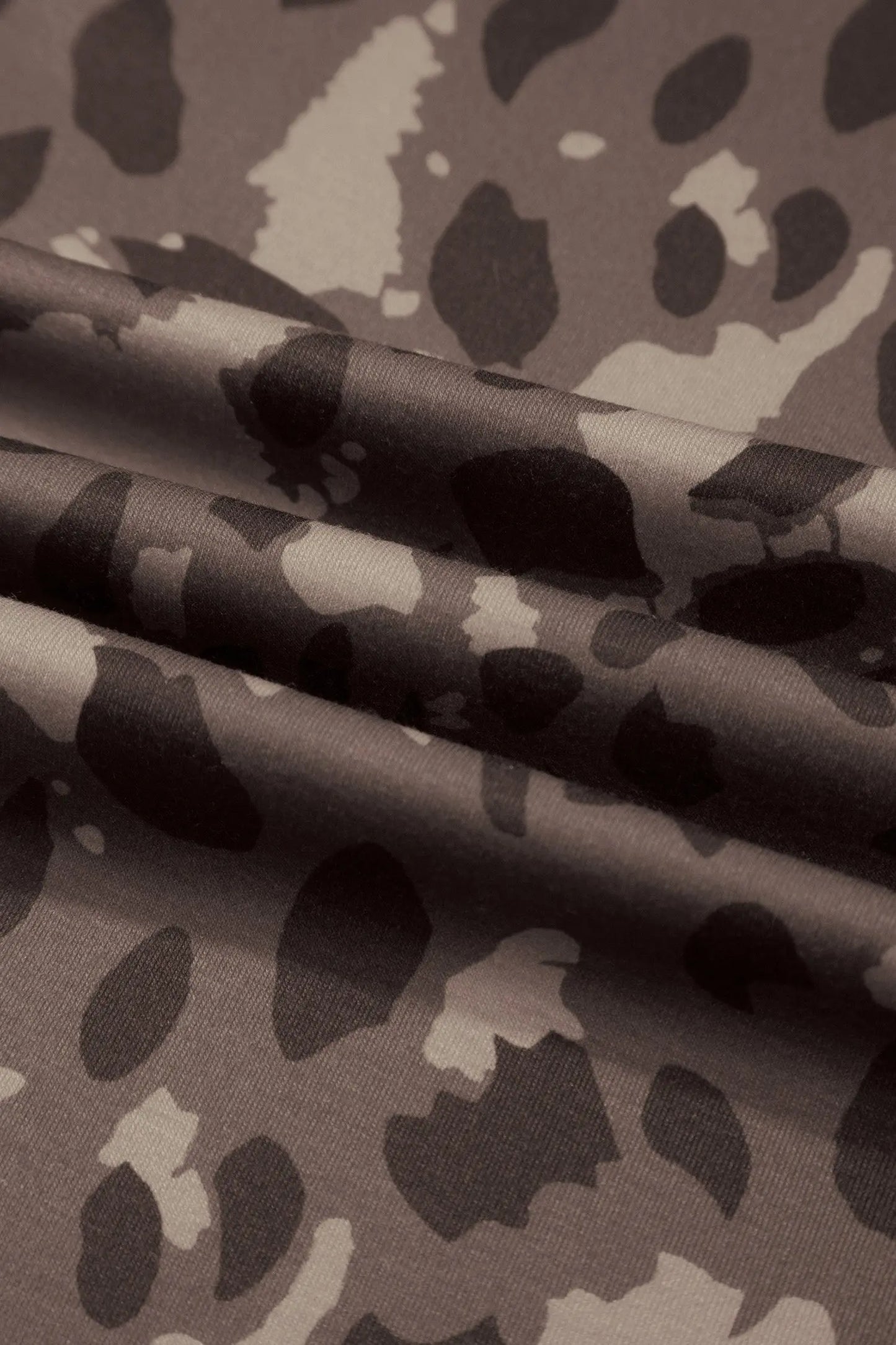 Brown Camo Print Wide Leg Casual Pants