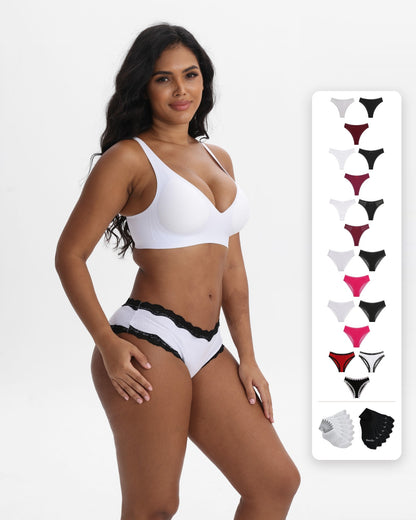 Family Pack: 18 Women's 95% Cotton Panties + 14 Pairs Cotton Socks