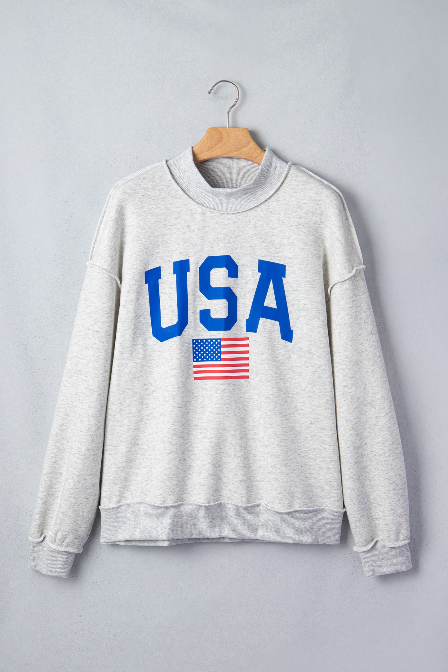 Racing Red Mock Neck Reversible USA/America Graphic Sweatshirt