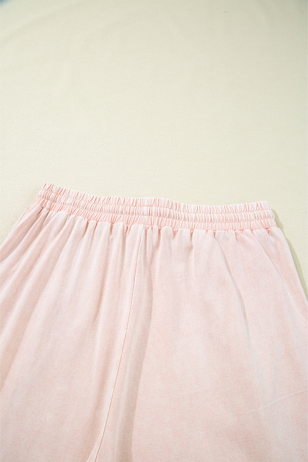 Buckskin Flower Patch Mineral Washed Terry Knit Cropped Wide Leg Pants