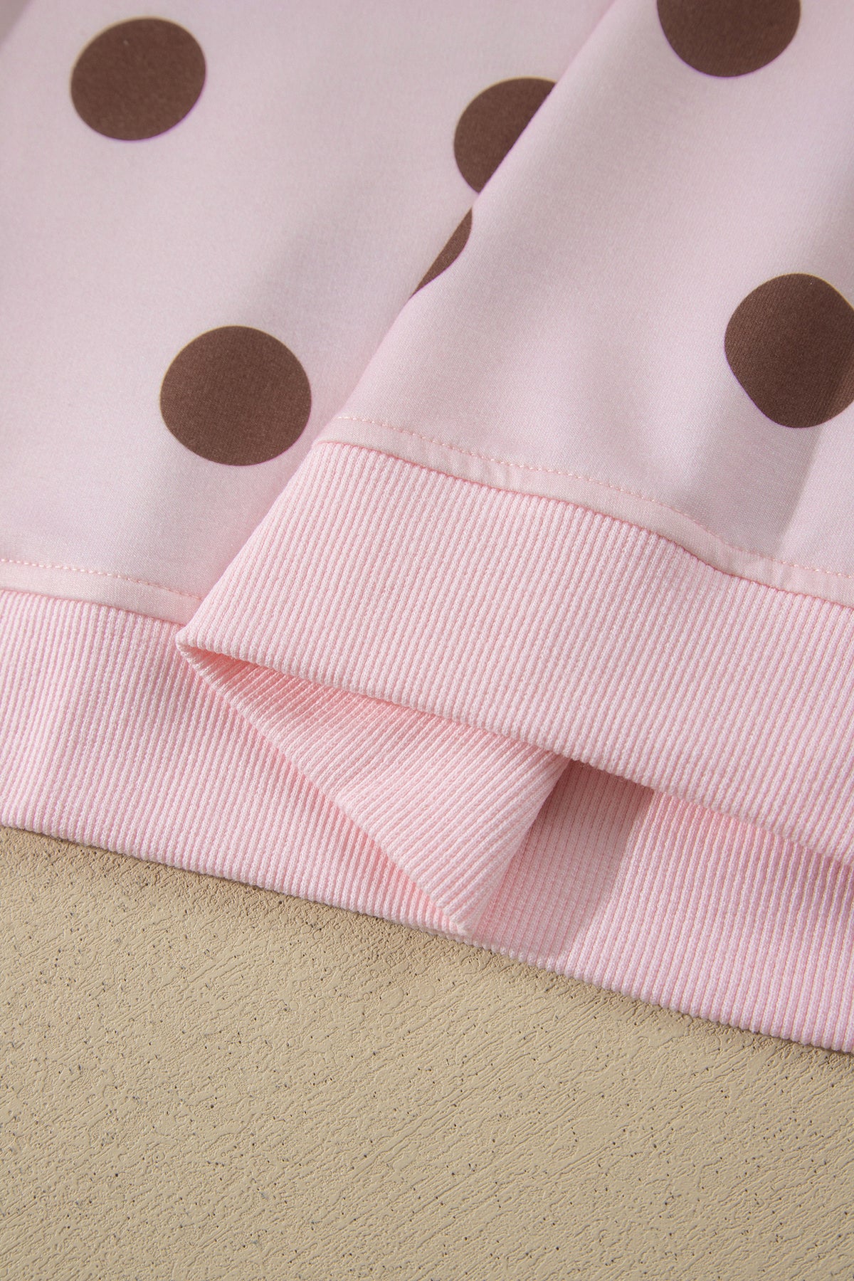 Polka Dot Long Sleeve Top Split Skort Casual 2pcs Set