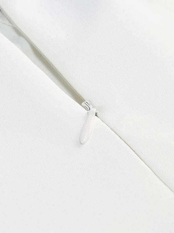Chain Detail Wrap Maxi Dress in Ivory detail view