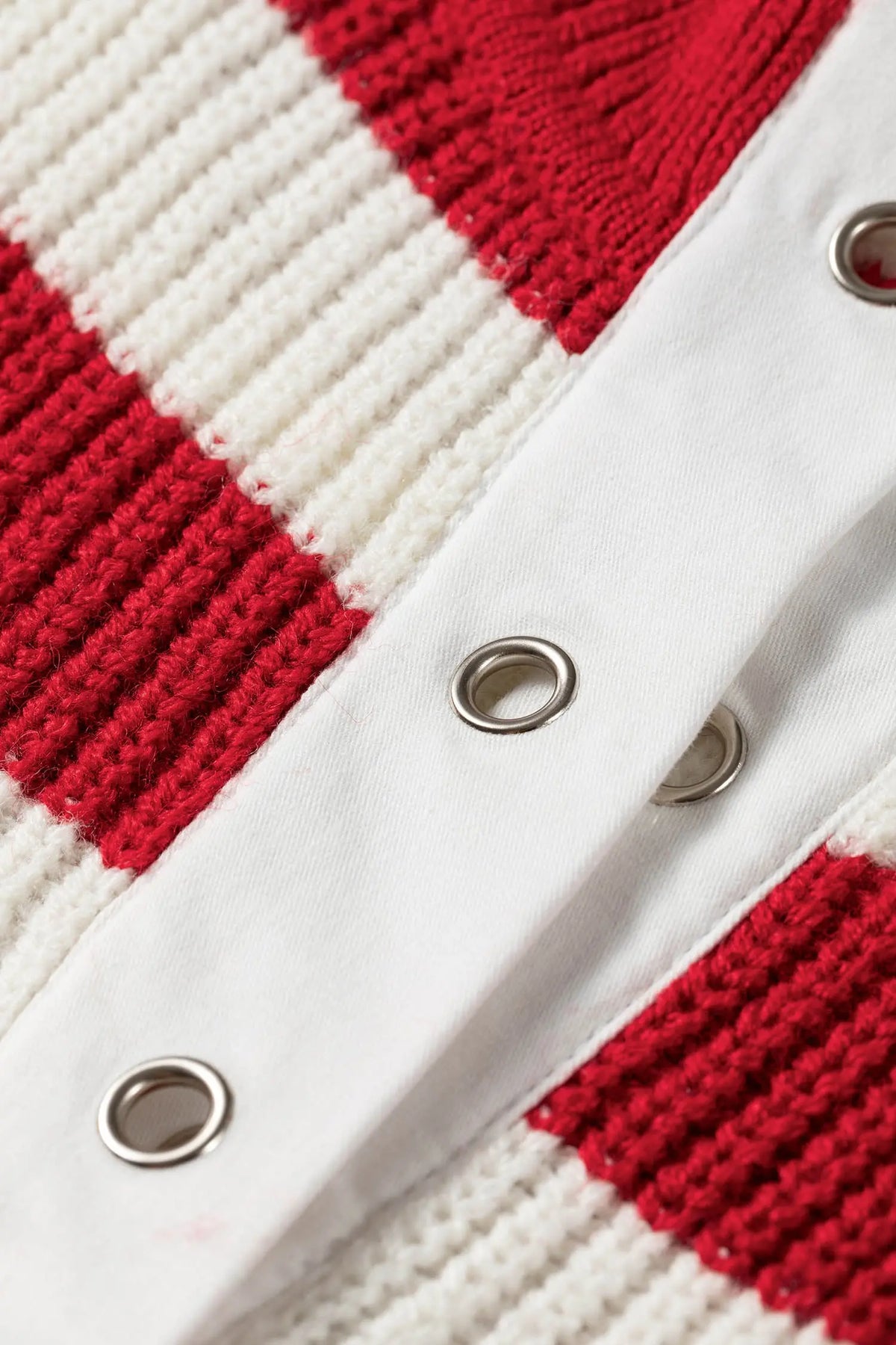 Red Stripe Striped Colorblock V Neck Long Sleeve Shift Sweater