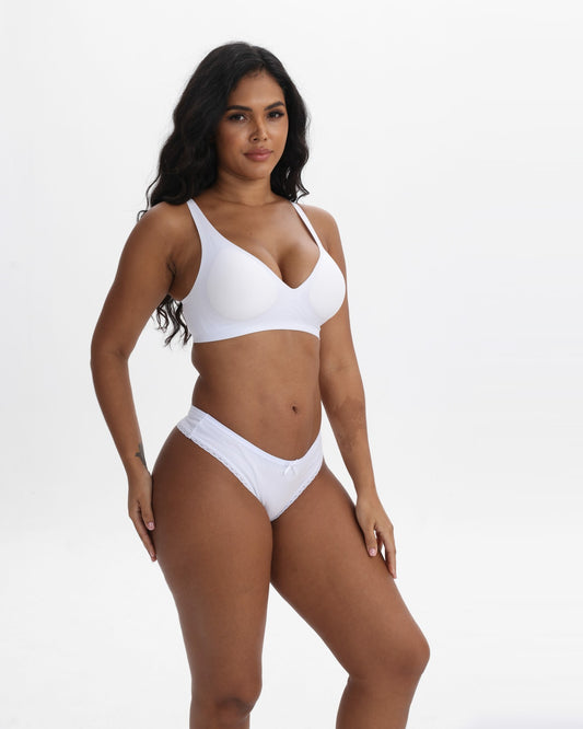 Women's 95% Cotton Thong Panties with Lace Trim, Pack of 3