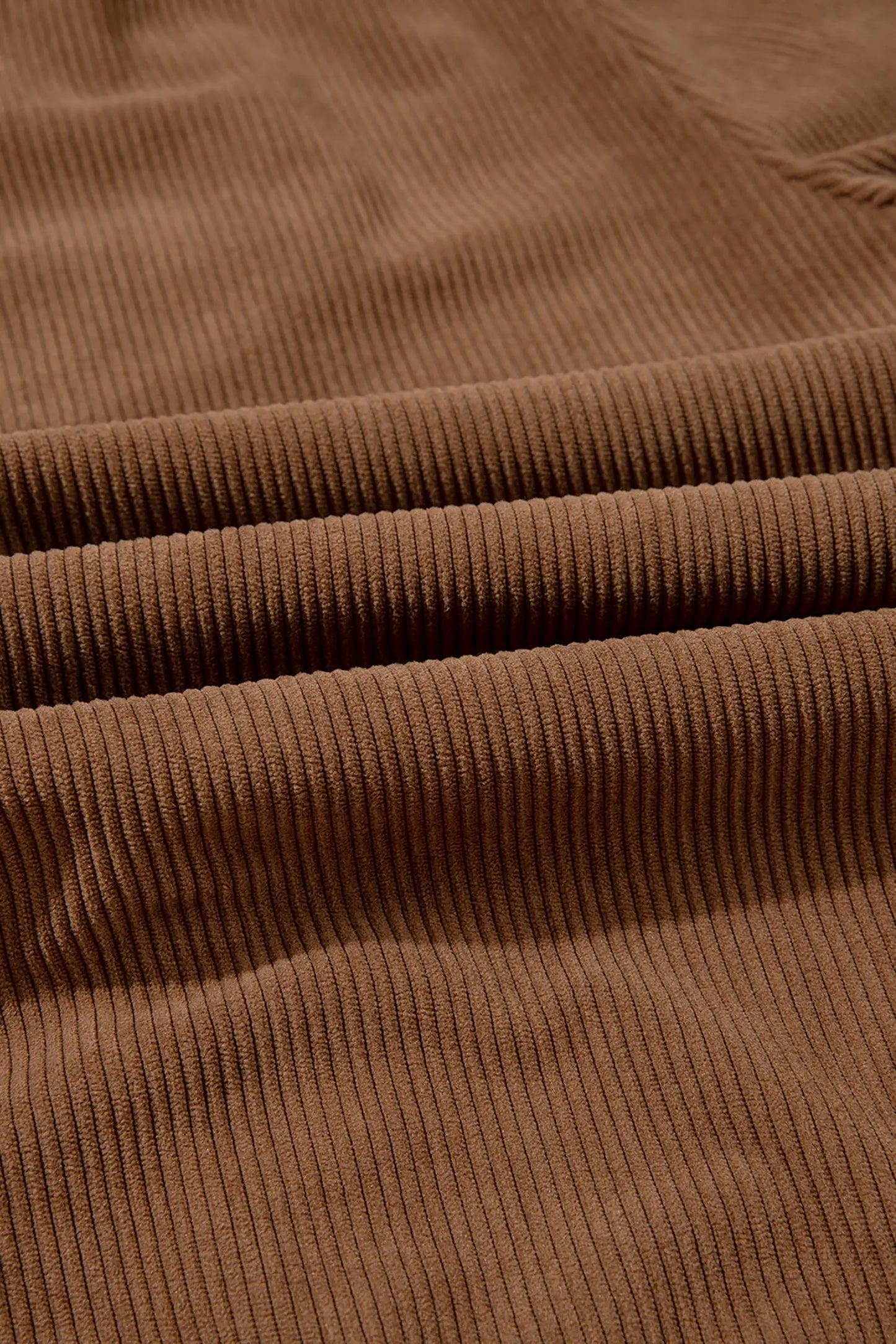 Coffee Corduroy Elastic Waist Drawstring Cargo Pants
