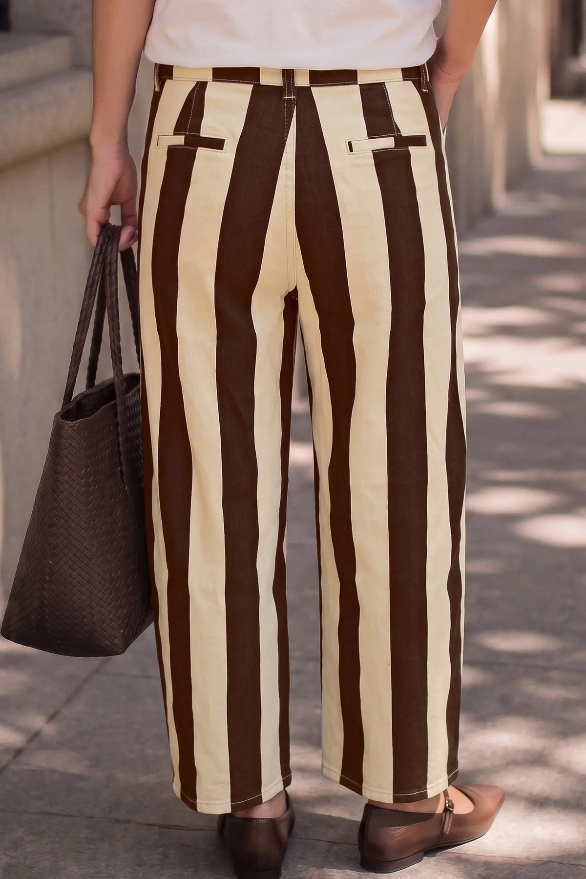 Stripe Nature Waist Casual Shift Jeans