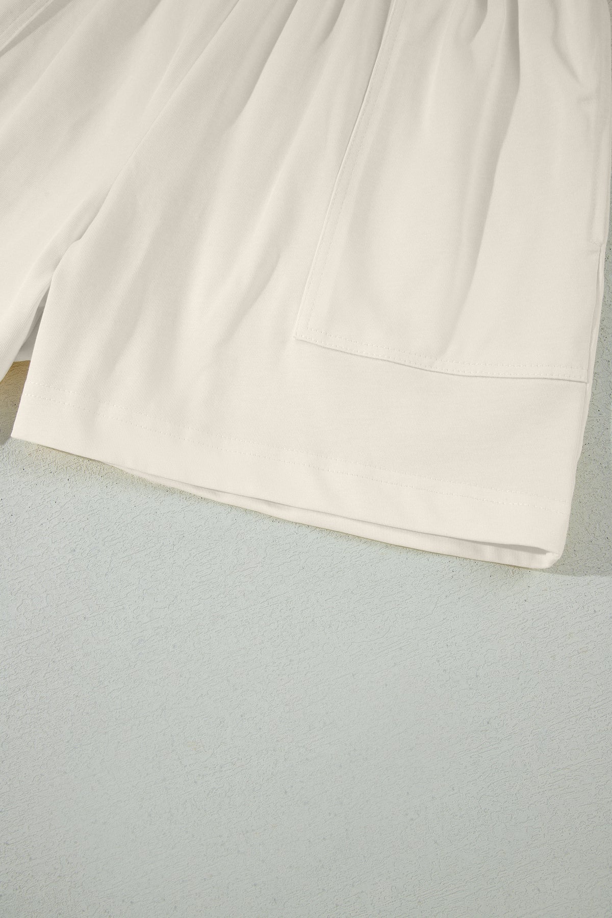 Cotton Stitched Detail Loose Tank Top 2pcs Short Set