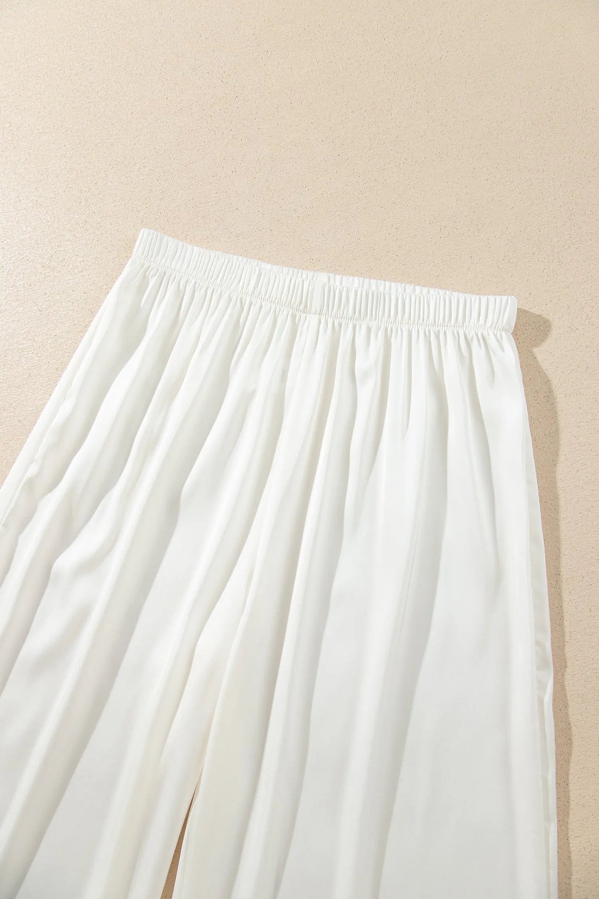 White Long Sleeve Lace Trim Button Front 2pcs Pajama Set