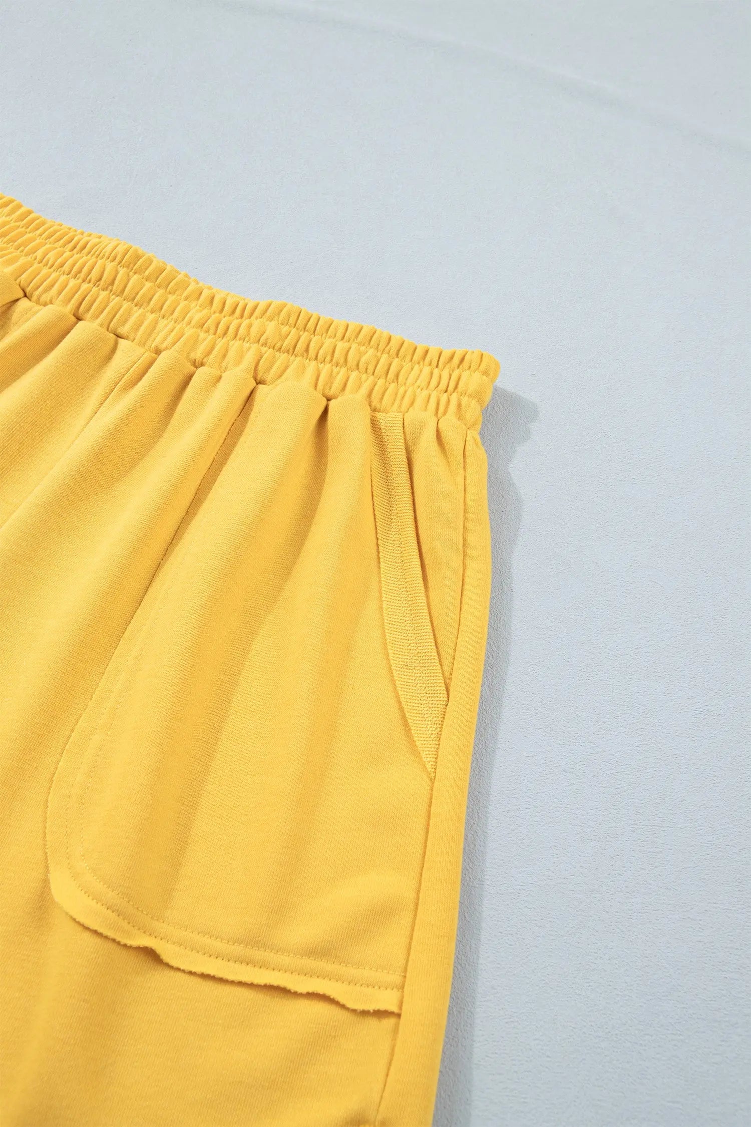 Banana Cream Loose Polo Tee Elastic Waist 2pcs Short Set Nataliz