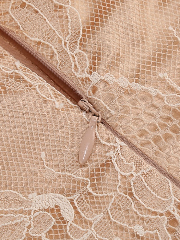Blush Lace Ruffle Corset Mini Dress detail view · nz-alt-v1