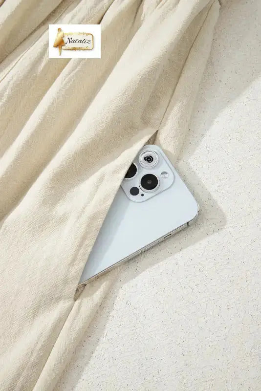 100% Cotton Beige High Waist Sleeveless Wide Leg Jumpsuit Dear-Lover Dropshipping