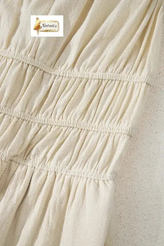 100% Cotton Beige High Waist Sleeveless Wide Leg Jumpsuit Dear-Lover Dropshipping