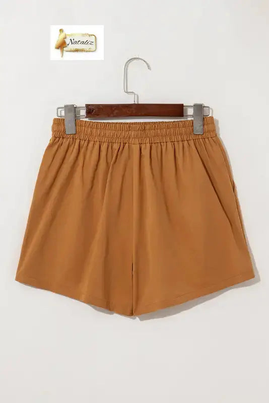 100% Cotton Khaki Embroidered Boho Tasseled Drawstring Elastic Waistband Casual shorts Dear-Lover Dropshipping