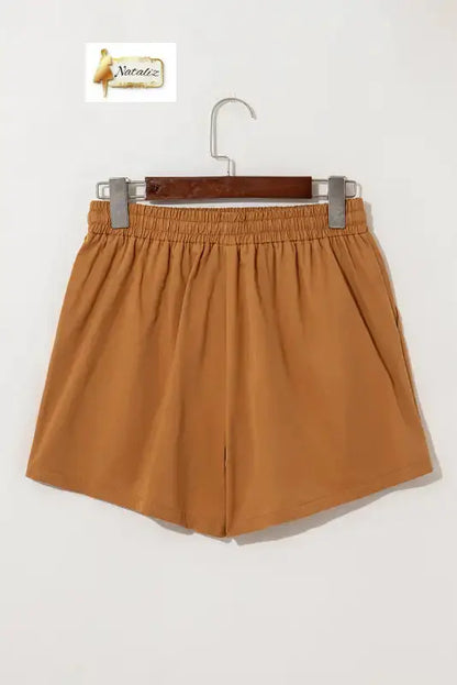 100% Cotton Khaki Embroidered Boho Tasseled Drawstring Elastic Waistband Casual shorts Dear-Lover Dropshipping