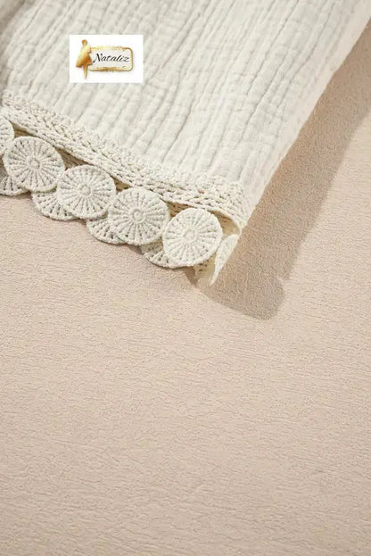 100% Cotton Textured Frilled Knotted High Waist Lace Hem Shorts Dear-Lover Dropshipping