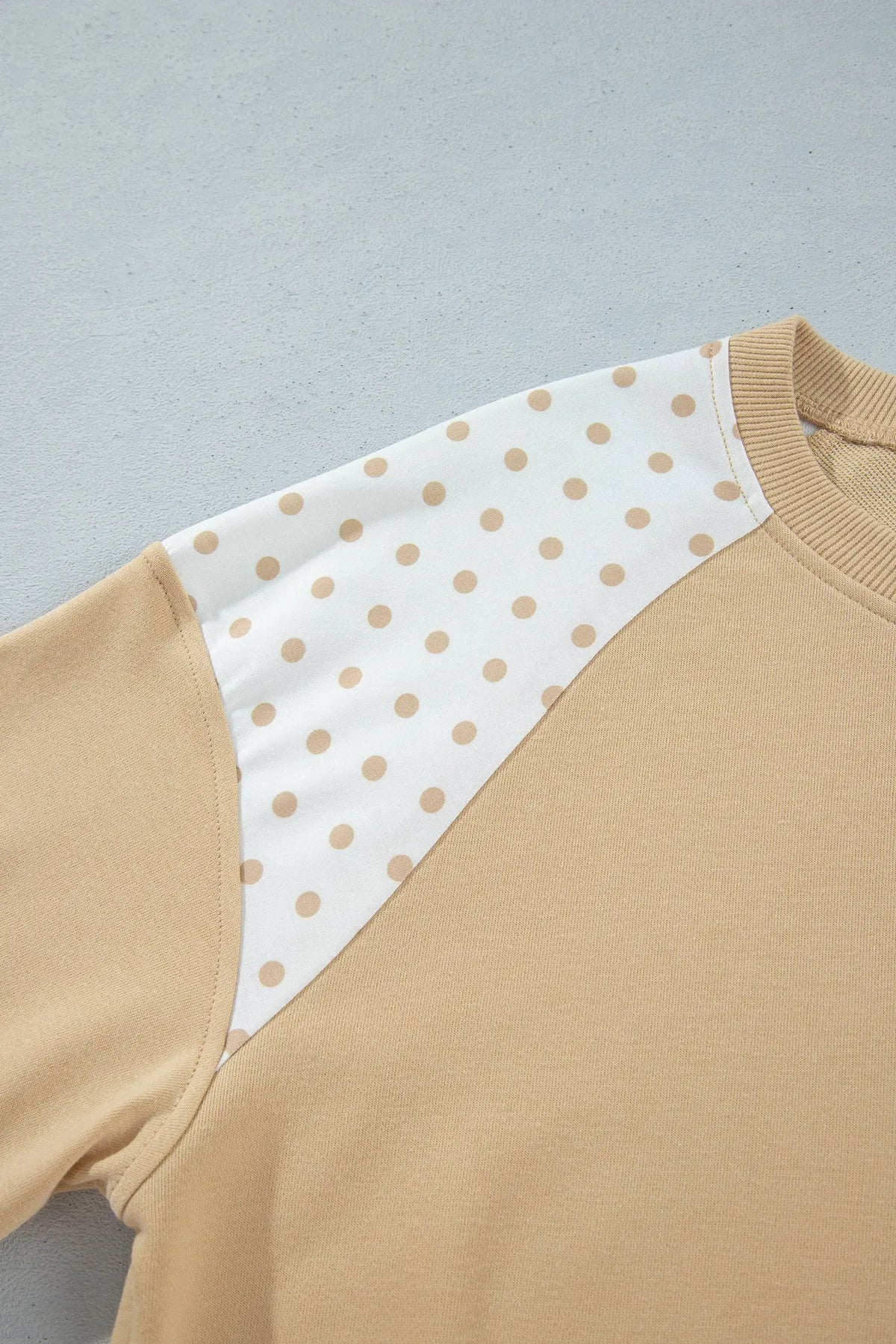 Pink Polka Dot Patchwork Colorblock Long Sleeve Casual Two Piece Pants Set
