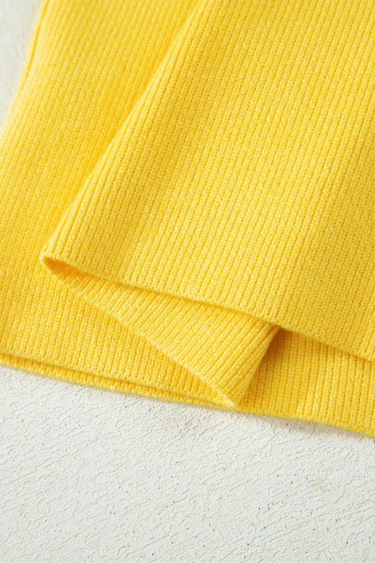 White Solid Color Sleeveless Knit Button Pocketed Sweater Nataliz
