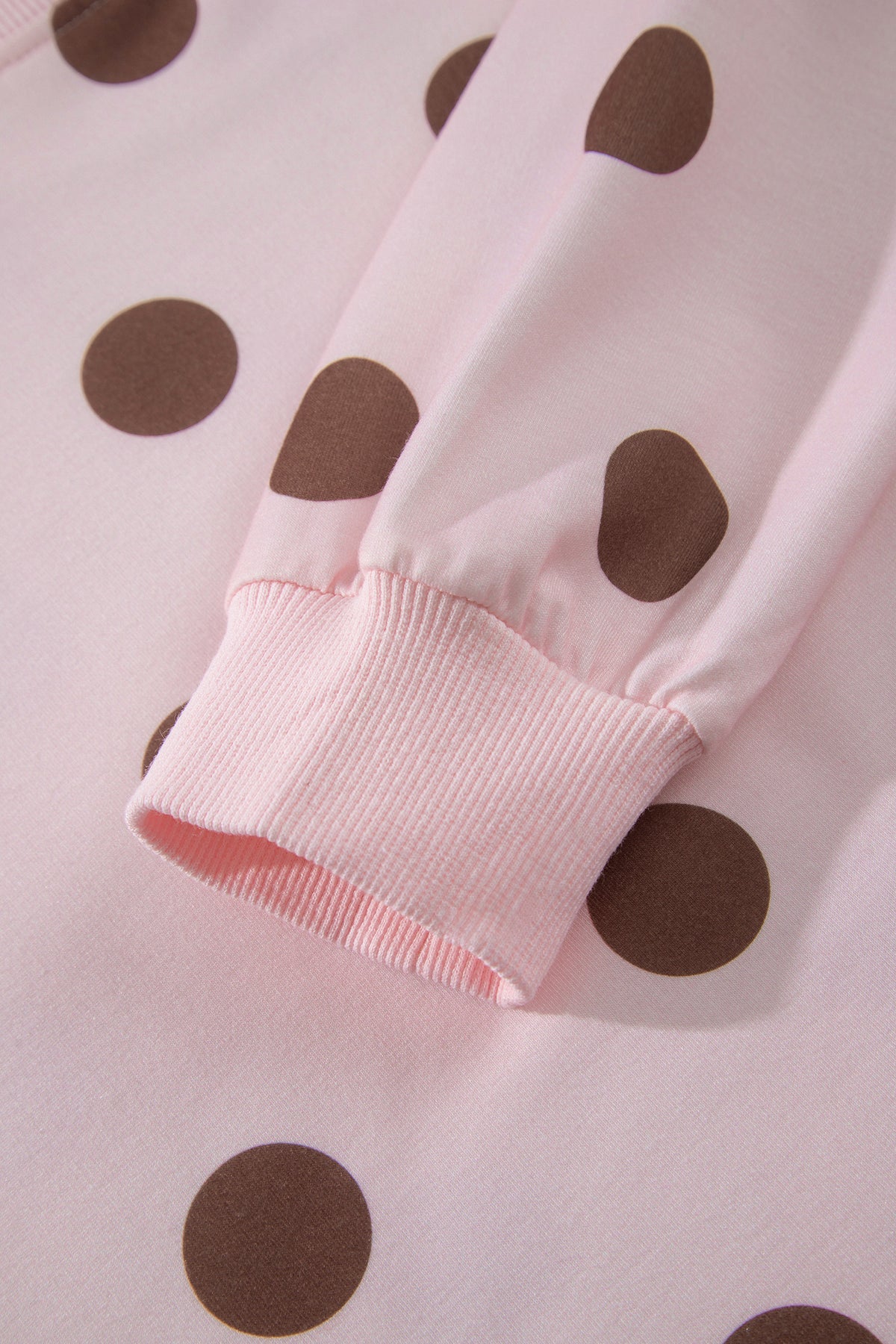 Polka Dot Long Sleeve Top Split Skort Casual 2pcs Set