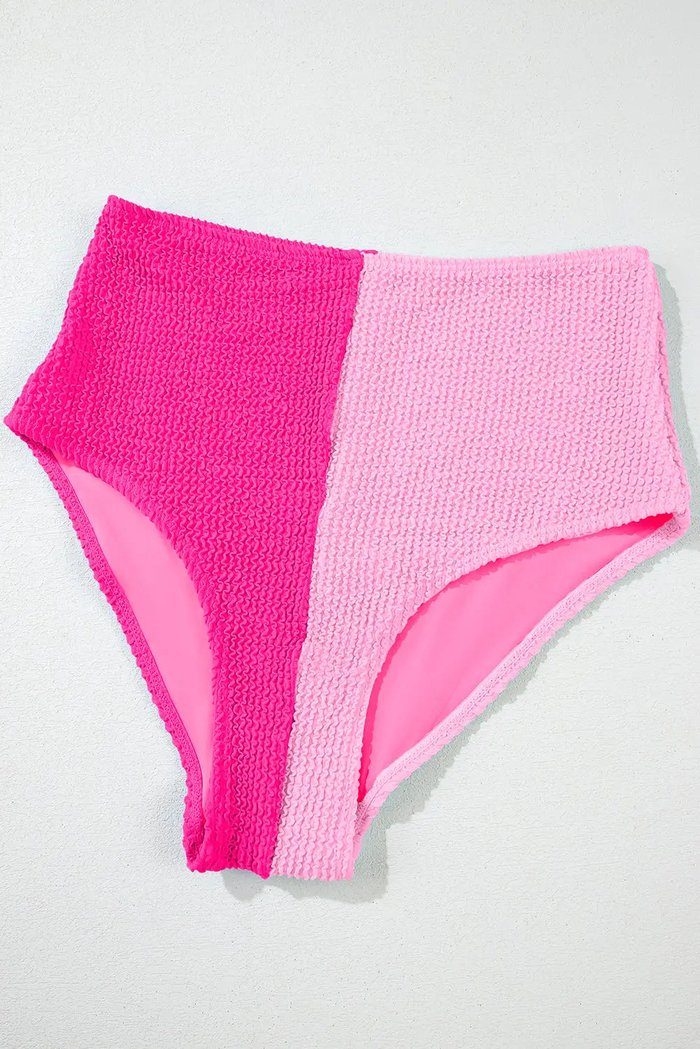 White Corded Colorblock Square Neck Bikini Swimsuit