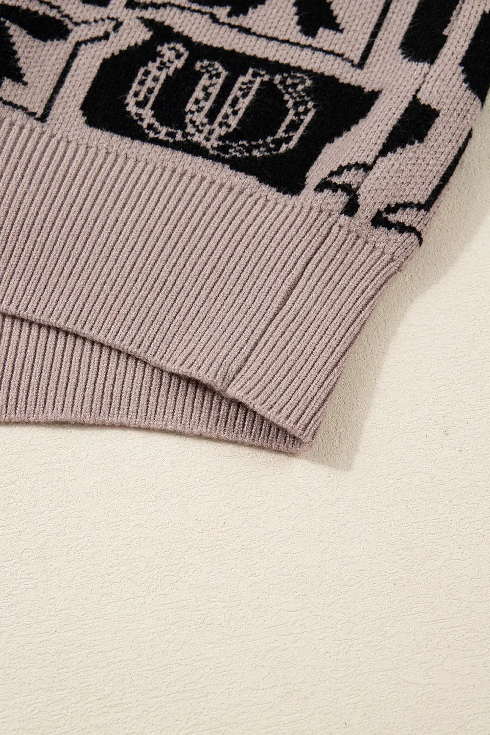 Black Bows & Horseshoes Pattern Western Fashion Print Sweater