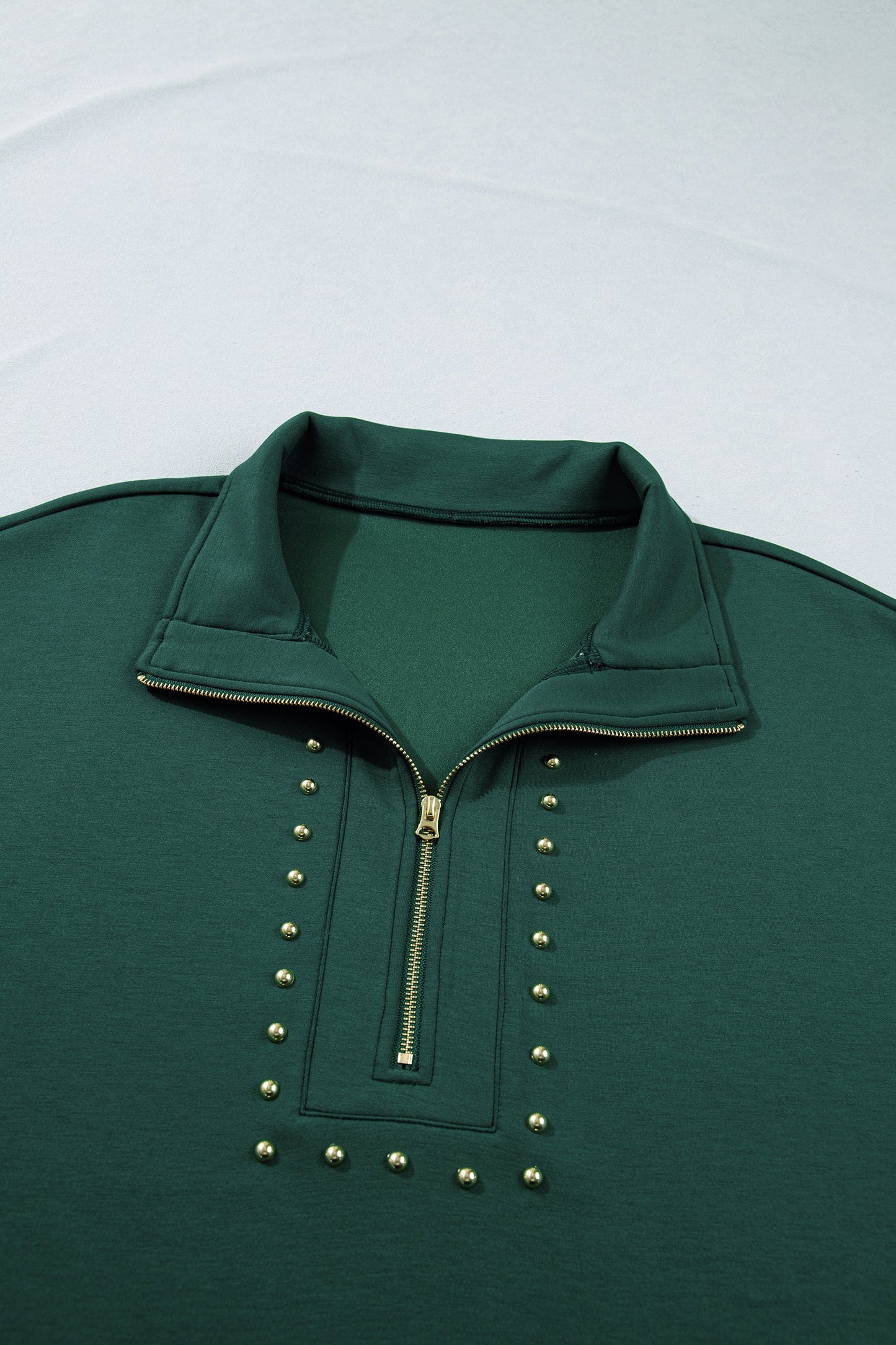 Evergreen Plus Size Glow Studded Zip up T Shirt Dress with Pockets - Casual Dresses