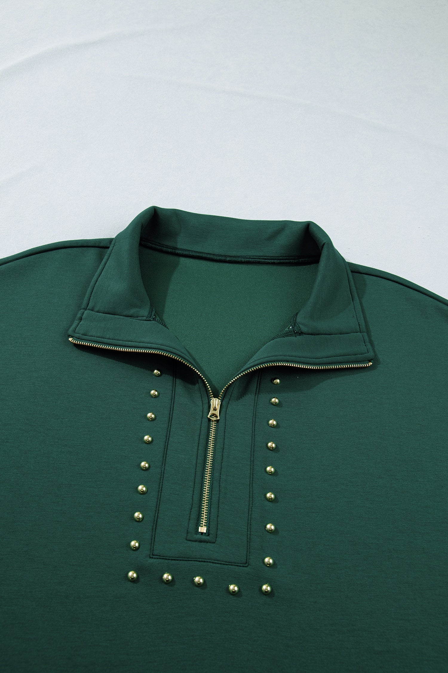 Evergreen Plus Size Glow Studded Zip up T Shirt Dress with Pockets - Casual Dresses