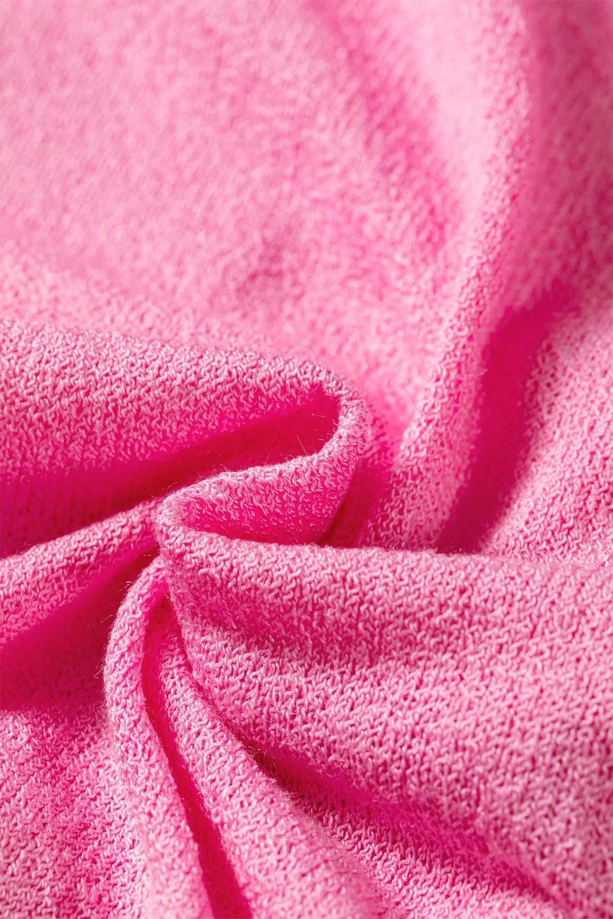 Pink Drop Shoulder Round Neck Long Sleeve Backless Pullover Sweater