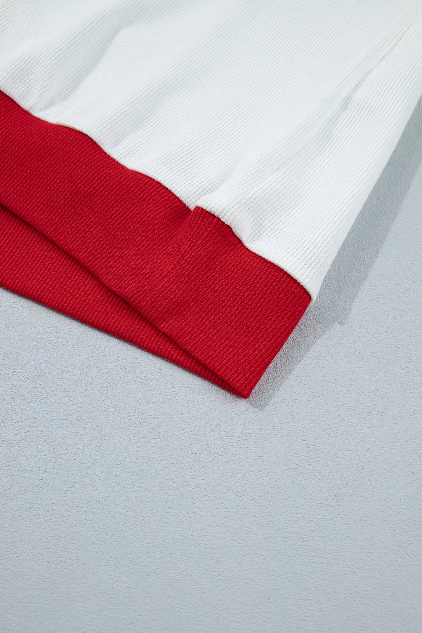 Beige Color Block Trim Merry Slogan Pullover Sweatshirt