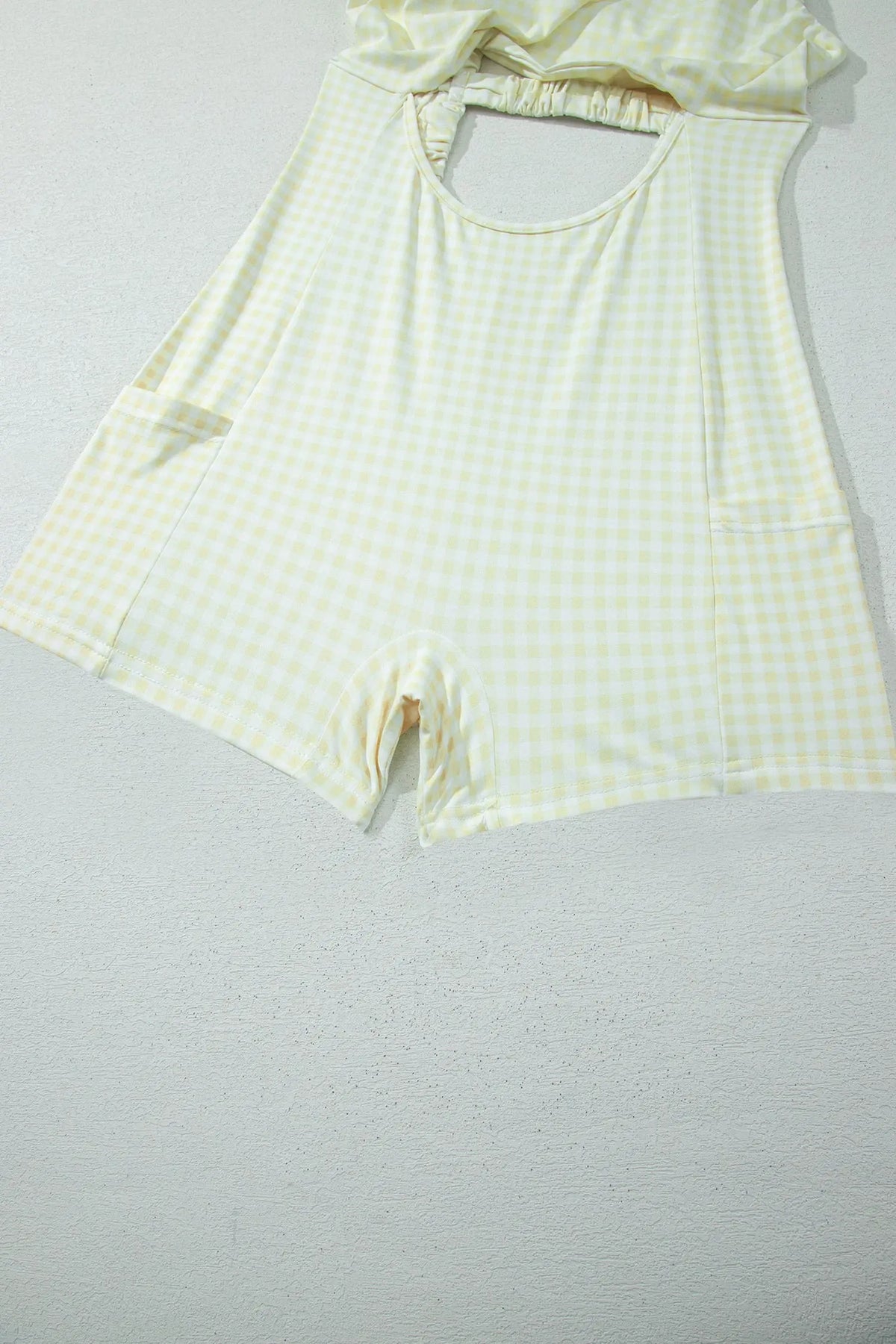 Beau Blue Faux Two Piece Gingham Contrast Patchwork Loose Mini Dress