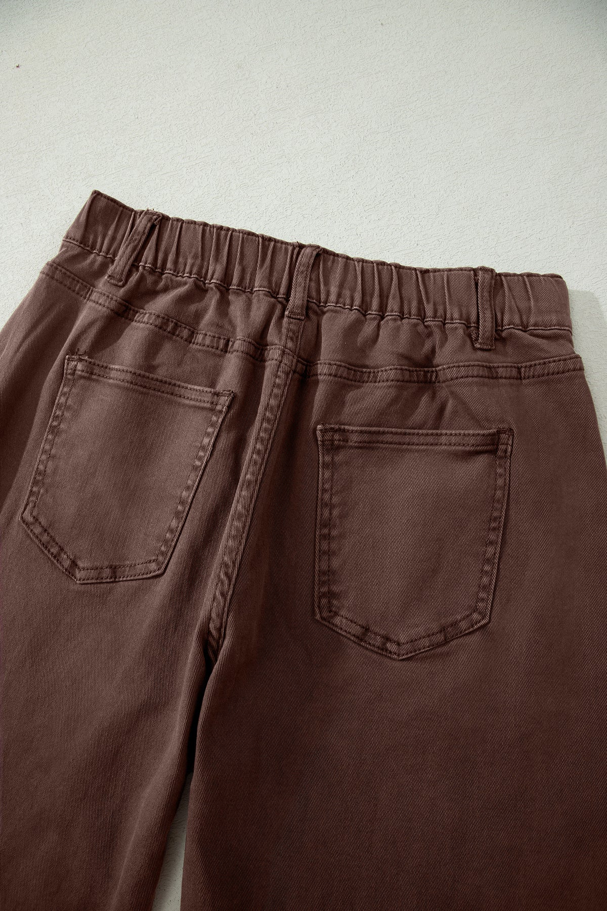 Solid Color Square Patch Pocket Ankle-length Barrel Jeans