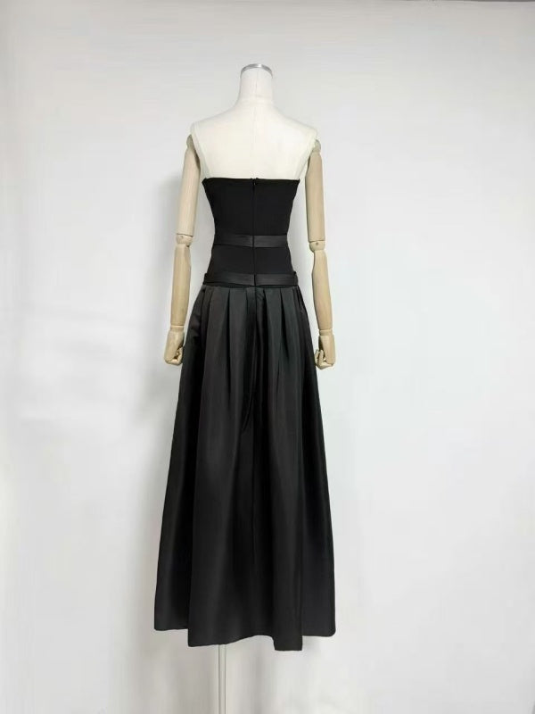 Strapless Bow-Trim Black Ball Gown Maxi Dress mannequin view · nz-alt-v1