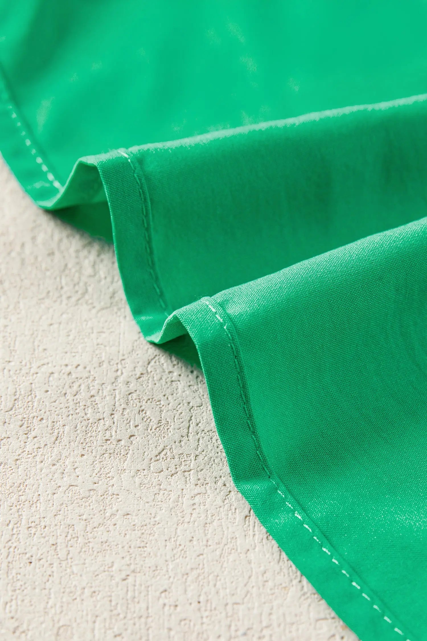 Bright Green Solid Color V Neck Short Puff Sleeve High Waist Tiered Maxi Dress - Casual Dresses
