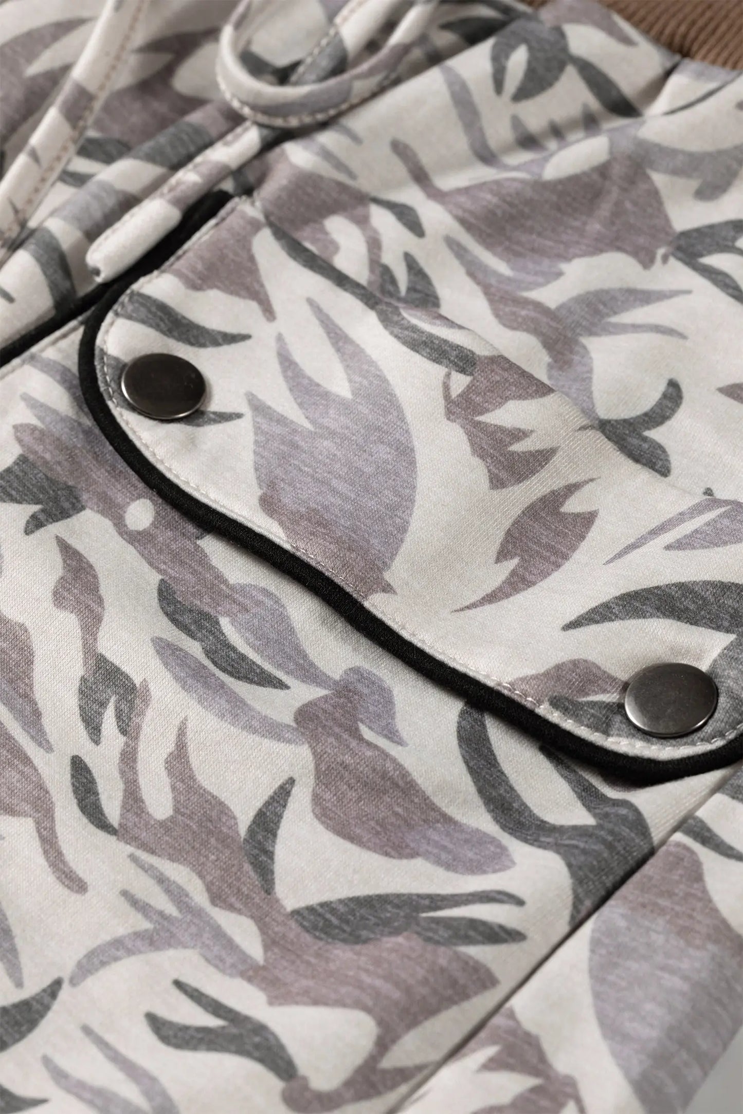 Multicolour Drawstring Contrast Waistband Camouflage Cargo Barrel Pants