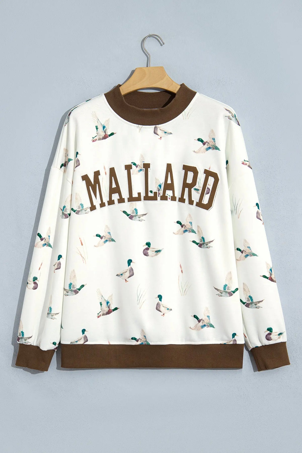 Gray Western Camo Letter Print Baggy Pullover Sweatshirt