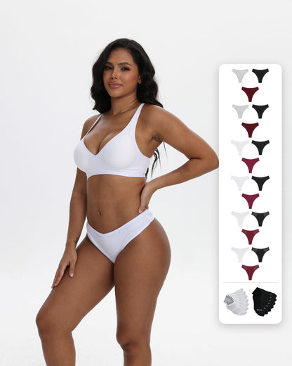Family Pack: 18 Women's 95% Cotton Panties + 14 Pairs Cotton Socks