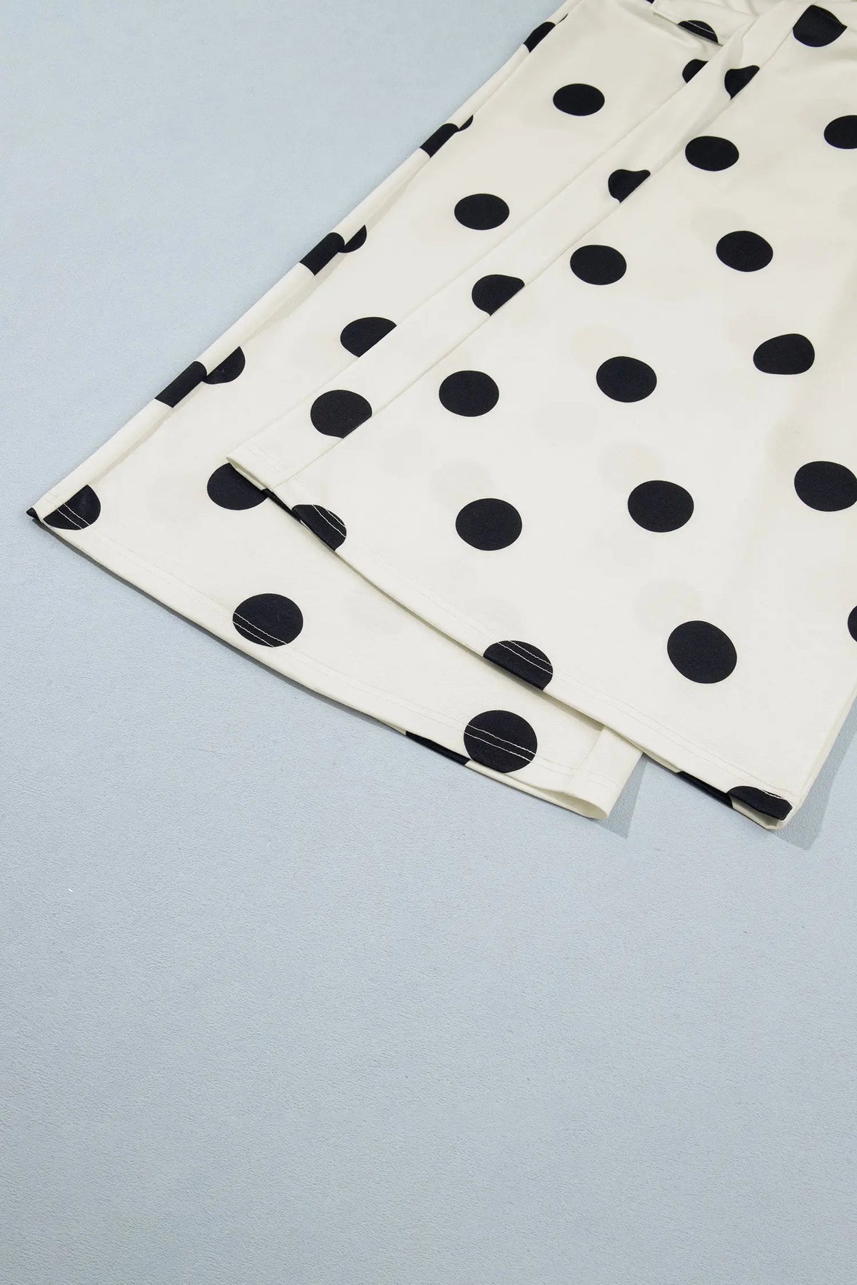 Brown Polka Dot Wide Leg Elastic Waist Casual Pants