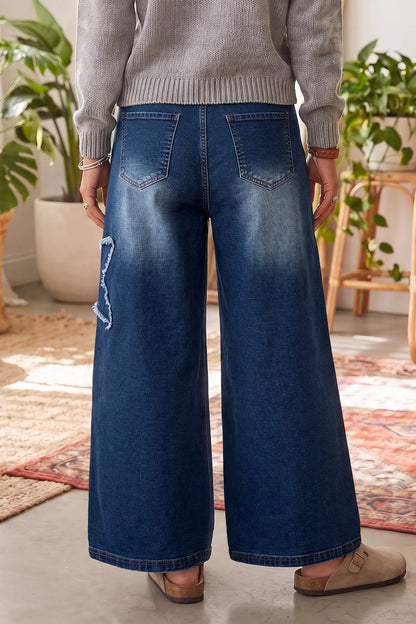 Ashleigh Blue Star Decorated Wide Leg Jeans