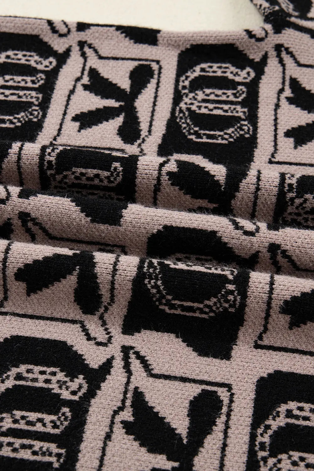 Black Bows & Horseshoes Pattern Western Fashion Print Sweater