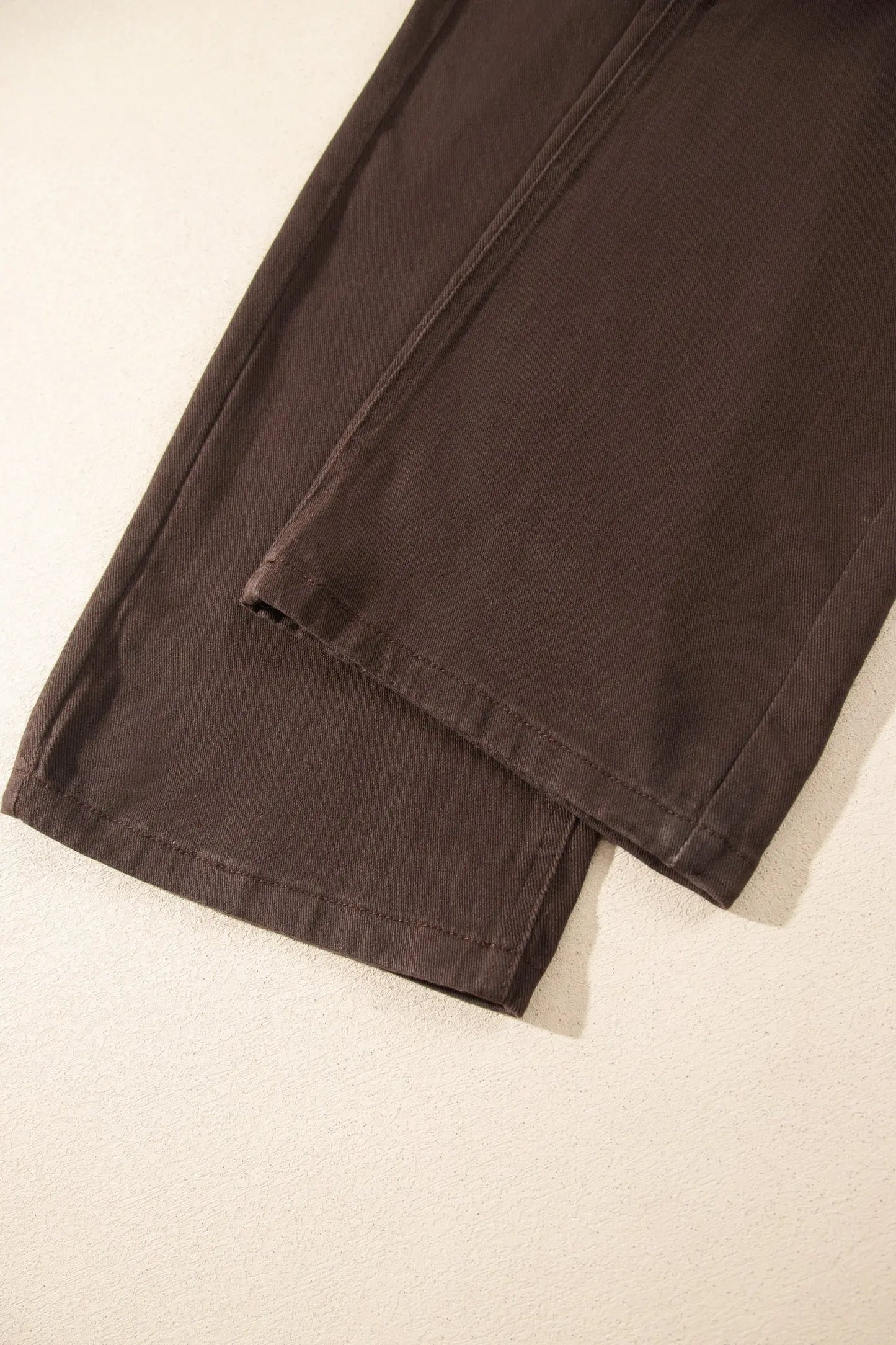 Coffee Western Colorblock Pockets Button Fly Decorative Belt Loops Straight Leg Jeans