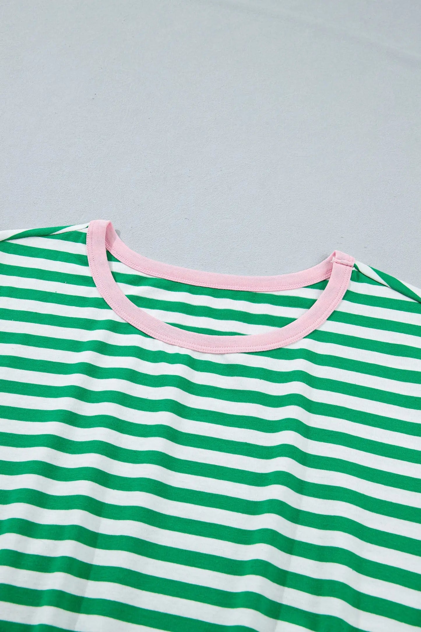 Sky Blue Stripe Nautical Tie Contrast Trim Round Neck T Shirt Mini Dress Nataliz