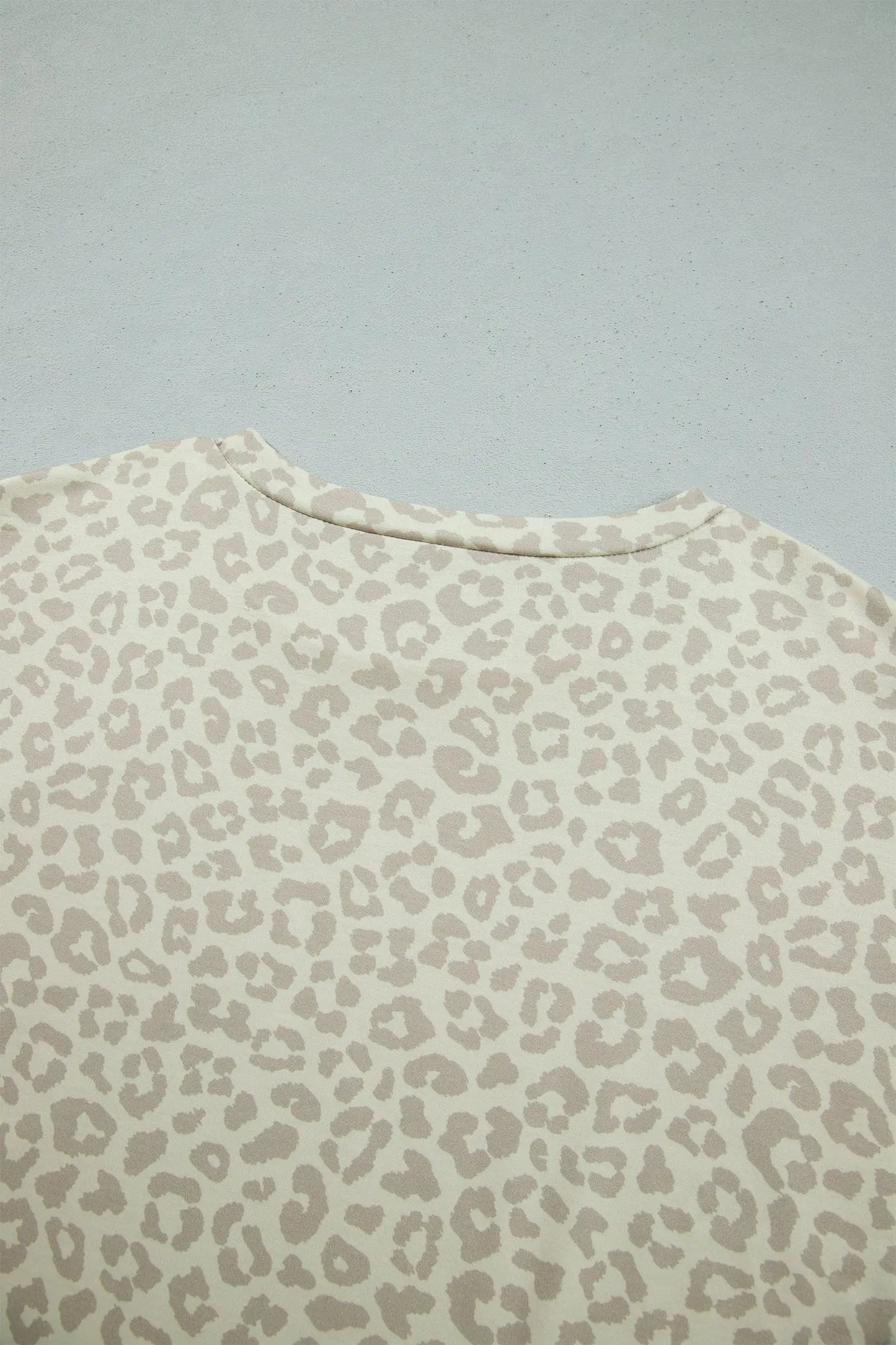 Apricot Leopard Print Varsity Striped Detail 3/4 Sleeve Top Shift Pant Set
