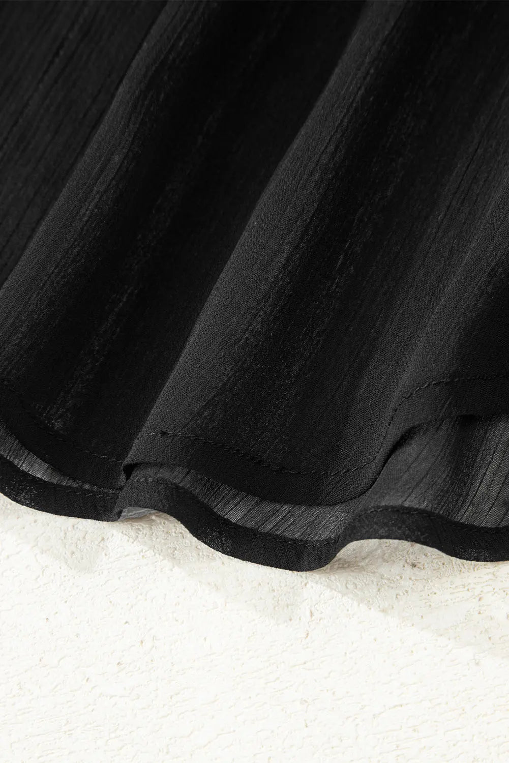 Black Sheer Tunic Shirt Drawstring Shorts 2pcs Swim Cover Up