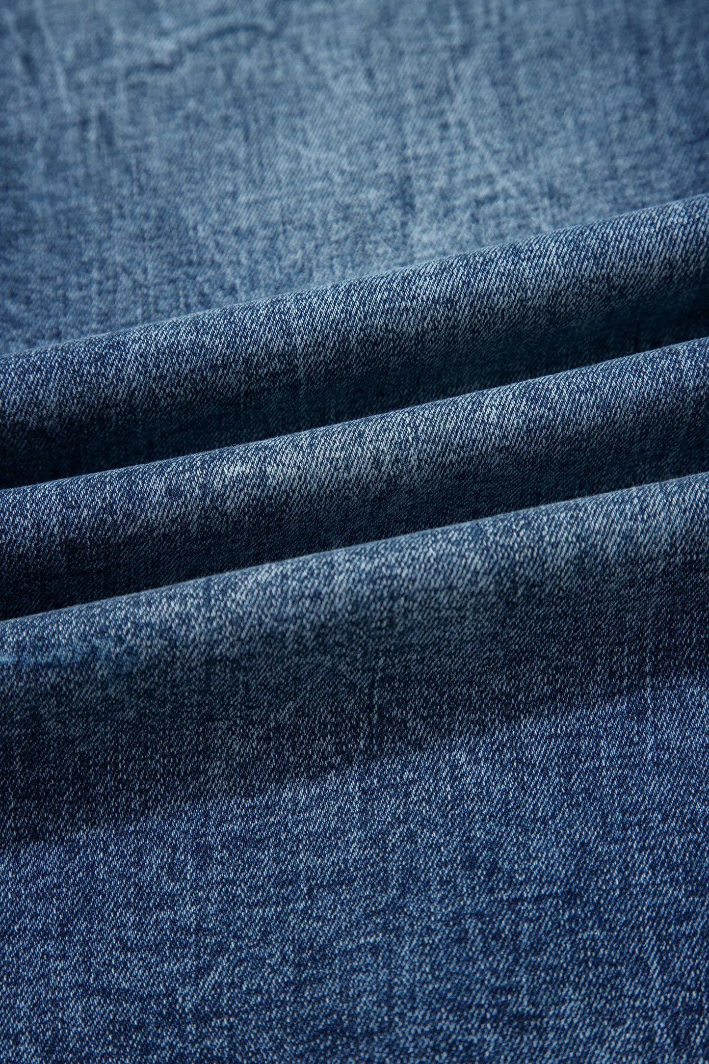 Sail Blue Acid Wash Pocket Detail Flare Jeans